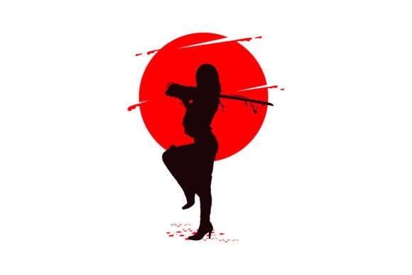 Download Silhouette Samurai Girl Poster Design - Poster design Collection