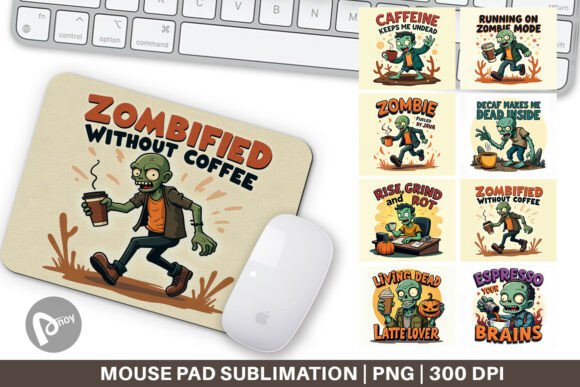 Download Mouse Pad Halloween Zombie Coffee - Premium Resources