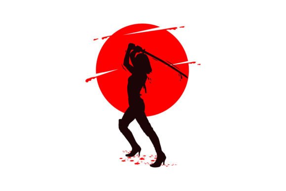 Download Silhouette Samurai Girl Poster Design - Poster design Collection