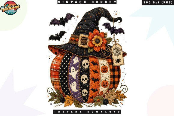 Download Spooky Patchwork Pumpkin Halloween PNG - Halloween png Collection