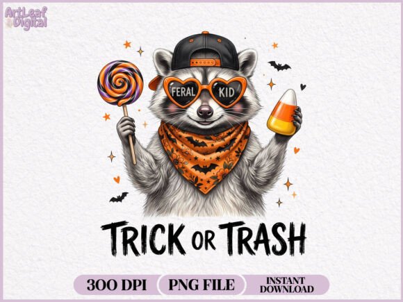 Download Trick or Trash Raccoon Halloween PNG - Halloween png Collection