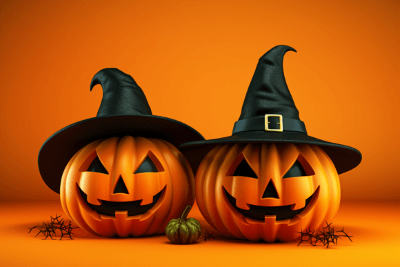 Download Spooky Halloween Pumpkins &amp; Witch Hats - Premium Resources